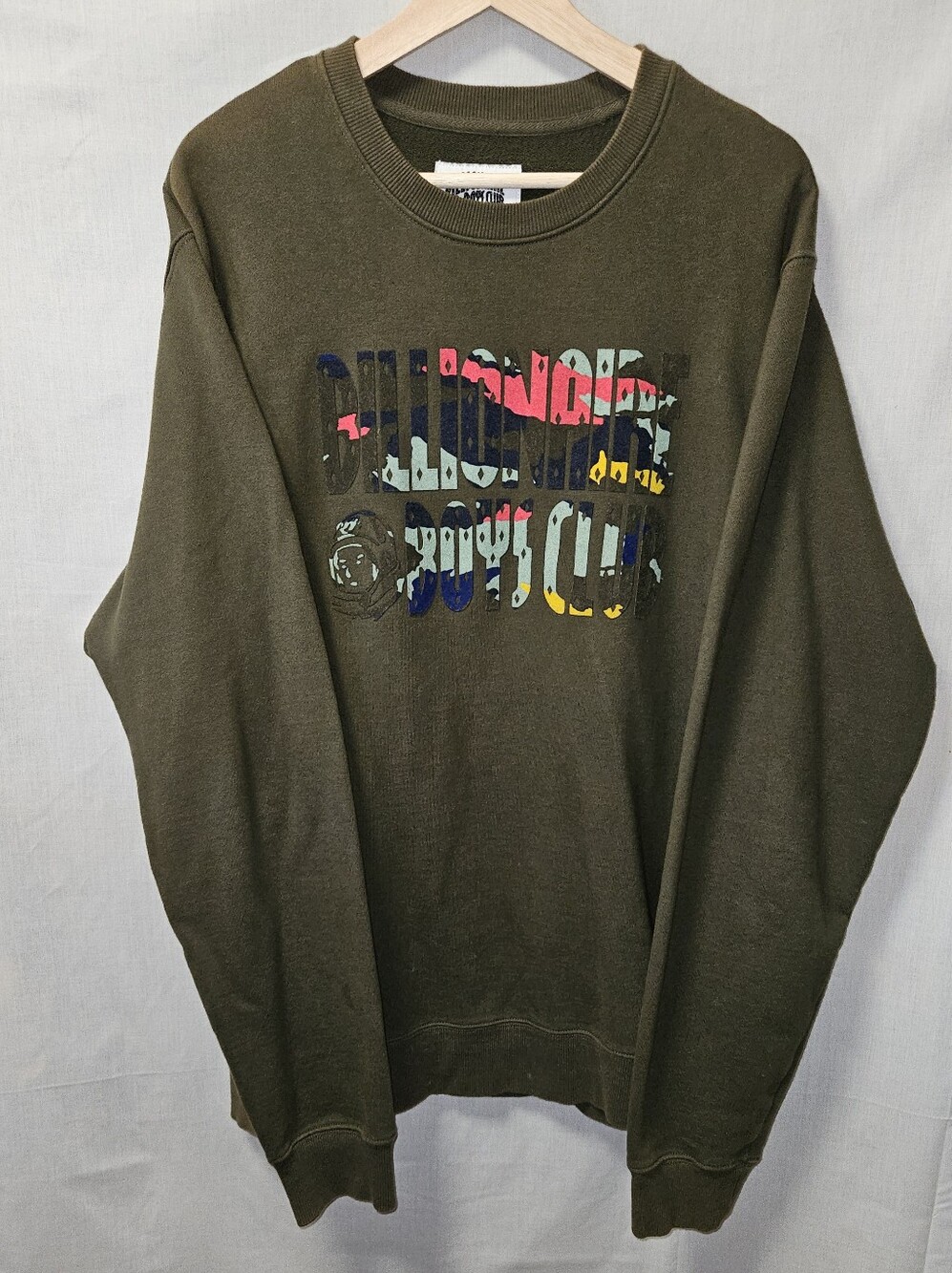 Billionair Boys Club Olive Crewneck Graphic Sweatshirt sz XL